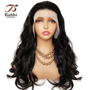 Hair Wig Front Lace – Medium to Long Wavy Wig – Black – Elegant Natural Look
