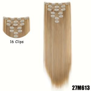 Synthetic Hair Clip In Hair Extensions 7Pcs/Set 24 Inch Long