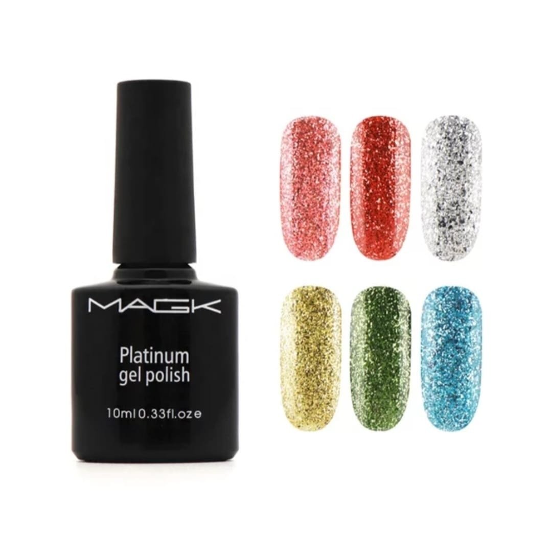 Gel Colour - Platinum Glitter - Platinum MAGK Gel Polish