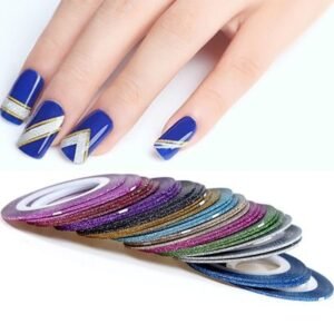 Rolls Glitter Nail Striping Tape Line Nail Line Tape Strips for Design Glitter