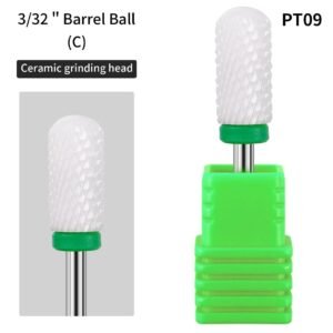 Coarse Ceramic Nail Drill Bit – 3/32 Flame Shape for Gel Polish Removal & Nail Art