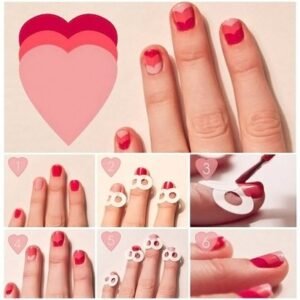 Heart Shape Nail Art Guide Stickers for French Manicure & DIY Nail Design