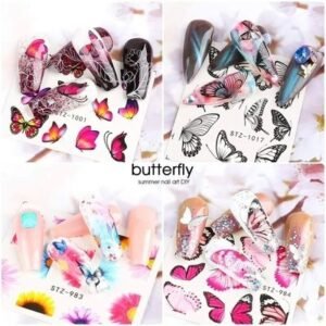 Sheets Butterfly Nail Art Stickers Water Transfer Nail Decals Nail Art Accessories