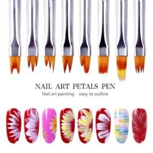 8  Pcs Premium Nail Brush Pens with Wooden Handle
