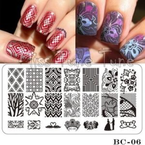 Nail Art Stamping Plate – Stainless Steel Template with Multiple Designs for Professional Nail Printing