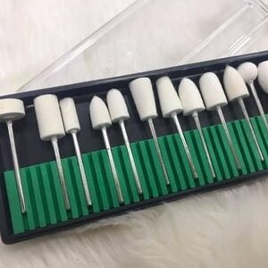 Nail Drill Bits, 12 Pcs Wool Felt Polishing Bits, Multi Shaped Grinding Polishing File Heads Tools