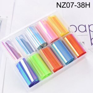 iridescent nail art glass film paper -SILPECWEE 10 Sheets Glass Nail Stickers Tips