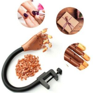 يد تدريب تعليمية مفصلية لتقنيات الأظافر