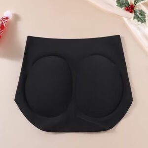 Seamless Solid Color Underwear Designed to Enhance Women'S Buttocks, Featuring Tapered, Invisible, Lightweight, And Breathable Shorts Black Color