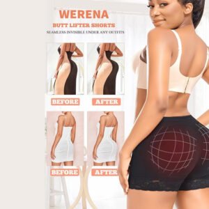 High Waist Padded Shapewear Shorts – Natural Butt & Hip Lifting Curve Enhancer (Black)