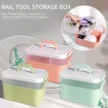 New Hand-Held Desktop Storage Box – Plastic Organizer for Scissors, Manicure Tools, Jewelry, Nail Gel Polish & Stationery