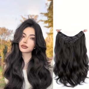 24Inches 5Clips Based Synthetic Natural Black Curly Hair Extension
