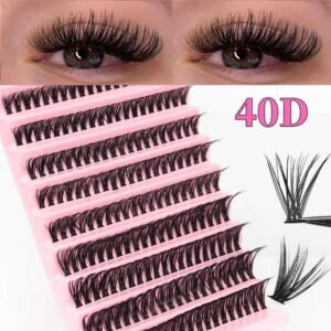 40D Individual Lash Clusters – Mixed Length 8–16mm, D Curl, Reusable Lightweight 3D Mink Effect for Natural & Anime Look