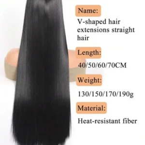 وصلة شعر حراري ناعم ستريت  5 كليبسات (مشابك) – لون اسود  طول وكثافة فورية مظهر طبيعي | سهلة التركيب