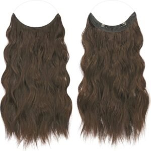 Hair Extension Heat Resistant Wavy Clip-In – Light Brown Hair Piece for Natural Length and Volume