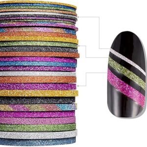 Rolls Glitter Nail Striping Tape Line Nail Line Tape Strips for Design Glitter