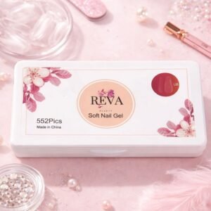 مجموعة أطراف جل الأظافر الناعمة REVA L06 - 552 قطعة | طقم تركيب أظافر كامل التغطية مرقم مسبقًا