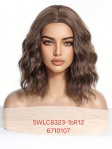 شعر مستعار صناعي مقاوم للحرارة، قصير، موديل SWLC8323-1bR12-6710107