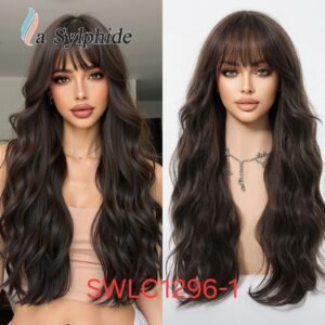 Heat-Resistant Synthetic Wig, Long Hair With Bangs, Model SWLC1296-1