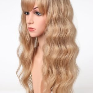 Heat-Resistant Synthetic Wig, Medium Length Hair With Bangs, Model T26M3