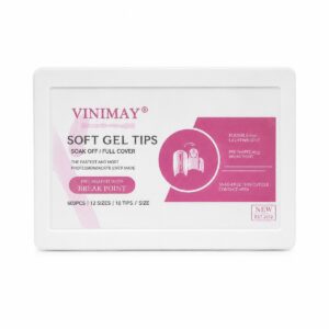 أظافر سوفت جل فينمي لون زهري موديل أفقي - Vinimay Soft Gel Tips Pink Horizontal