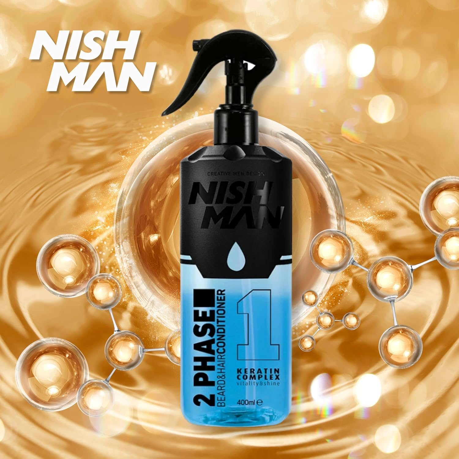 Nishman 2 Phase Beard and Hair - two-phase conditioner for hair and beard, 400ml - Image 7