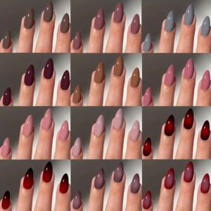 288PCS Red Ombre Almond Press-On Nails