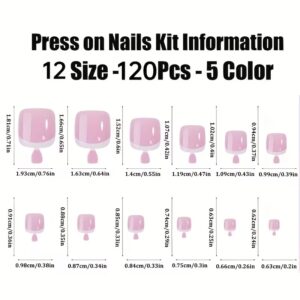 120-Piece Pink French Gel Toenail Tips Set
