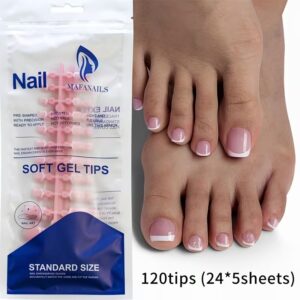 120-Piece Nude Ombre French Toenail Tips Set