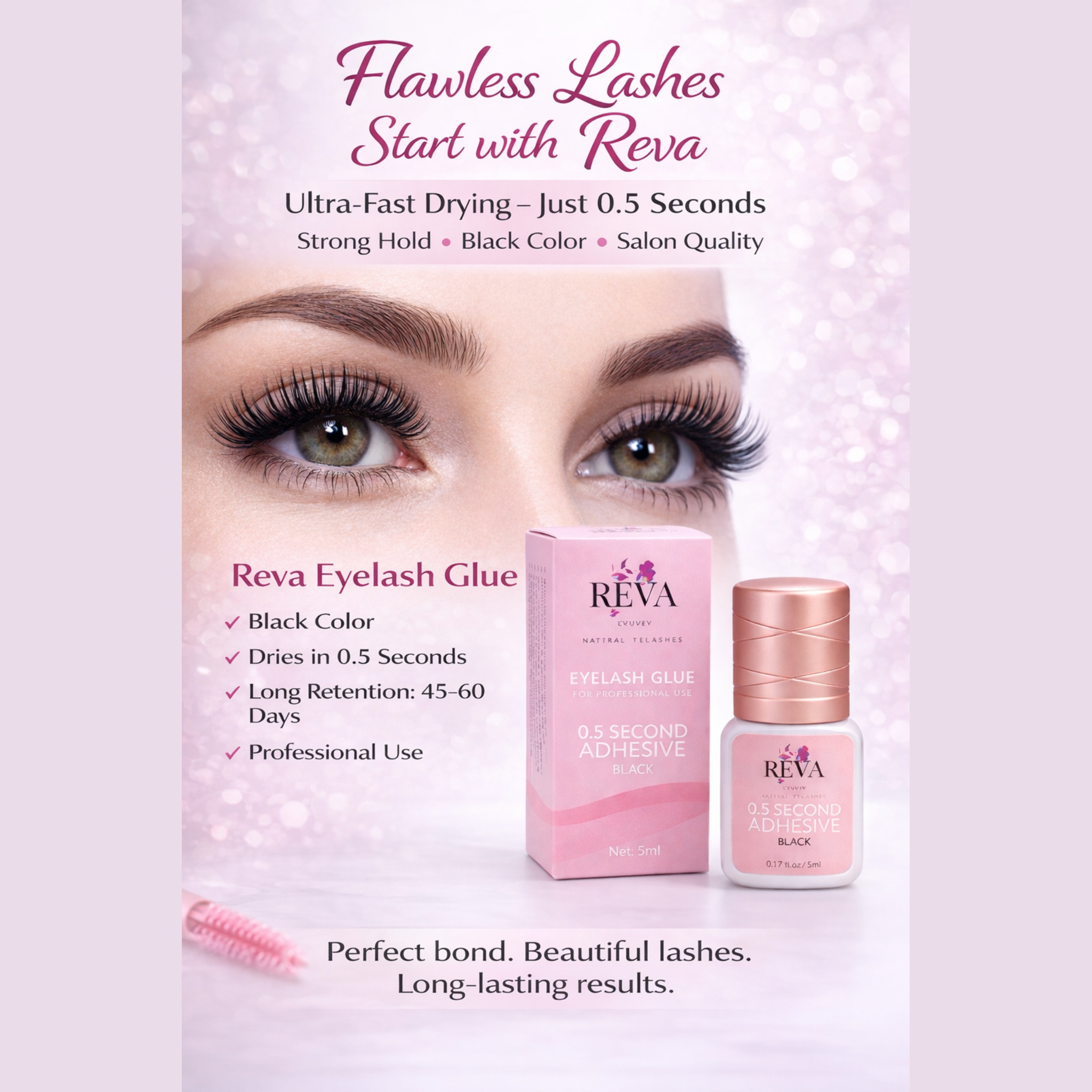 REVA Black Eyelash Extension Glue (0.5s)