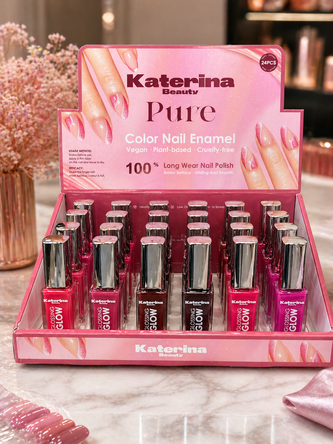 Katerina Beauty Pure Color Nail Polish – 24PCS Set