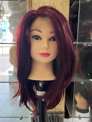 Hair Wig Front Lace – Short Straight Soft Wig – Red Violet – Bold Modern Look