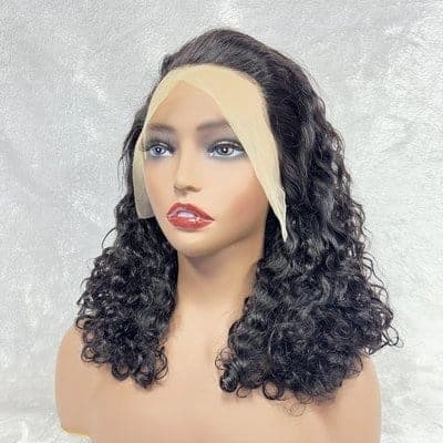 Hair Wig Front Lace – Short Curly Wavy Wig – Black – Voluminous Glam Look