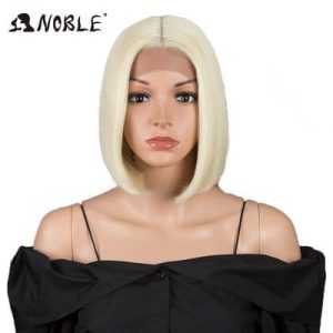Hair Wig Front Lace – Short Straight Soft Wig – Platinum Ice Blonde – Luxury Natural Look
