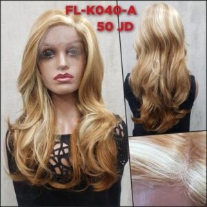Heat-Resistant Front Lace Wig with Natural Root Effect – Long Straight Honey Brown with Platinum Highlights