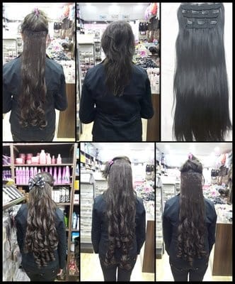 Hair Extension Heat Resistant – 3 Piece Black Hair Set 80 cm – 200 g – Available in Wavy and Straight Styles