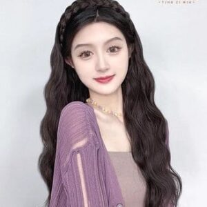 Hair Extension with Headband – Long Wavy Dark brown Color – Natural Elegant Look