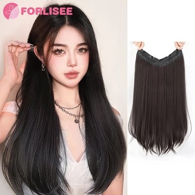 Hair Extension Heat Resistant Straight Clip-In – Dark Brown Hair Piece for Natural Length and Volume