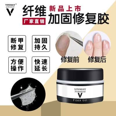 جل بناء ألياف شفاف من VINIMAY لتقوية وتمديد وإصلاح الأظافر المكسورة، متوافق مع أجهزة UV/LED.