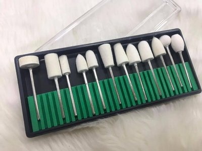 Nail Drill Bits, 12 Pcs Wool Felt Polishing Bits, Multi Shaped Grinding Polishing File Heads Tools