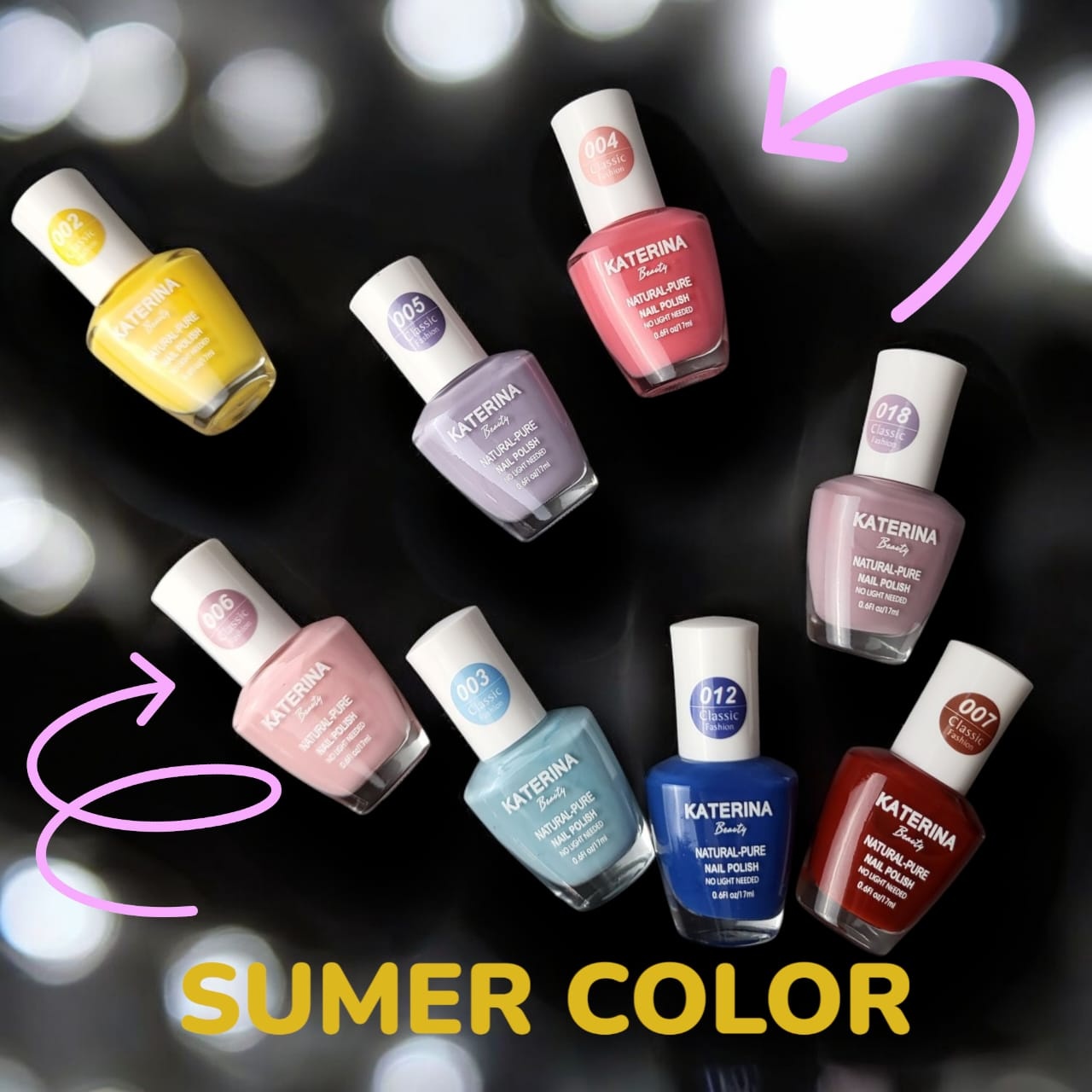 Katerina Beauty Miracle Pure Full Color Shine Nail Polish – Glossy Finish