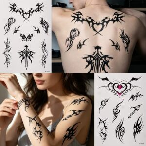 Waterproof temporary tattoo with trendy designs