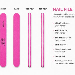 100/180 nail file designed for shaping