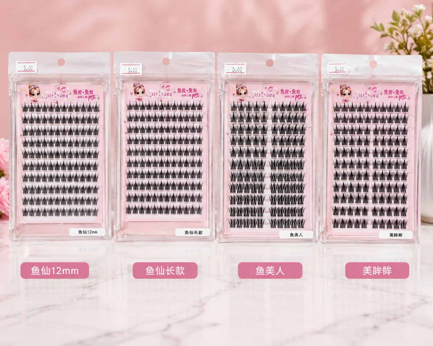 Self-adhesive weekly lashes