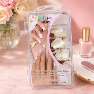 أظافر تركيب لون حليبي  – 100 قطعة (Nail Tips 100PCS)