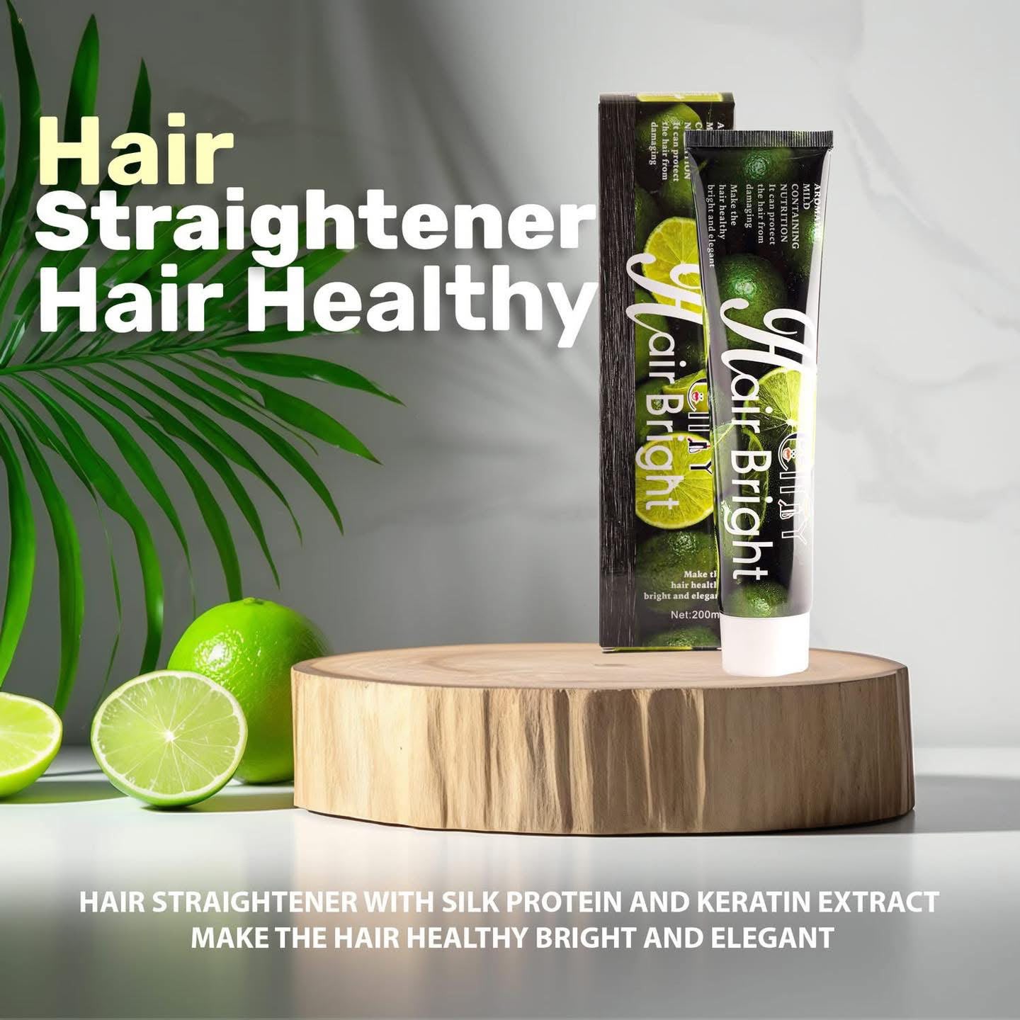 Hair Bright Hair Straightener Cream with Silk Protein & Keratin Extract – 200ml