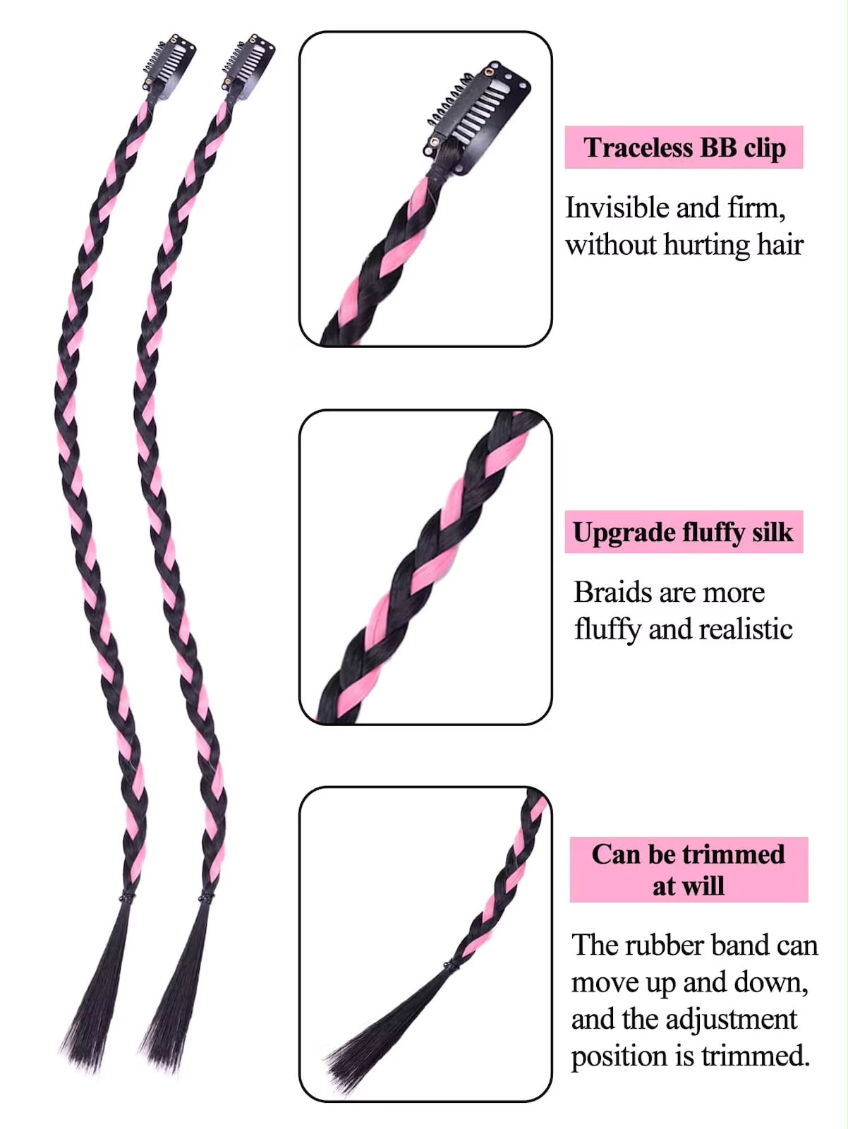 Braided Hair Extension – Ready-to-Wear Hair Braid Strands – Suitable for Kids & Adults - Image 9