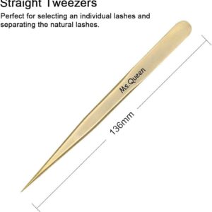 Professional Straight Eyelash Extension Tweezers – Stainless Steel