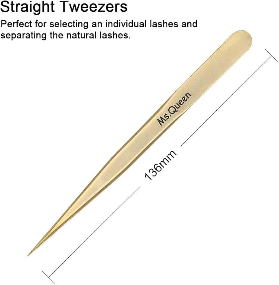Professional Straight Eyelash Extension Tweezers – Stainless Steel