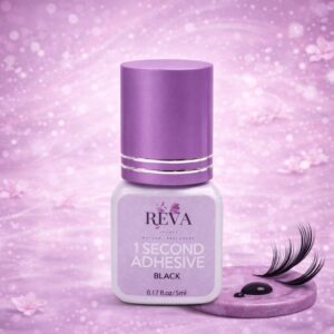 REVA Eyelash Glue – 1 Second Adhesive Black (5ml)